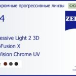 Фотохромная прогрессивная линза для очков Carl Zeiss Progressive Light 2 3D 1.74 PhotoFusion X DuraVision Chrome UV, Sph 9.00 — -14.00, Cyl 0.00 — 6.00