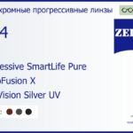 Фотохромная прогрессивная линза для очков Carl Zeiss Progressive SmartLife Pure 1.74 PhotoFusion X DuraVision Silver UV, Sph 9.00 — -14.00, Cyl 0.00 — 6.00