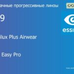 Прогрессивная линза для очков из поликарбоната Essilor Myopilux Plus Airwear 1.59 Crizal Easy Pro, Sph 0.00 — -8.00, Cyl 0.00 — 4.00