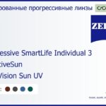 Тонированная прогрессивная линза для очков Carl Zeiss Progressive SmartLife Individual 3 1.5 AdaptiveSun DuraVision Sun UV, Sph 5.00 — -7.00, Cyl 0.00 — 4.00