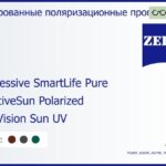Тонированная поляризационная прогрессивная линза для очков Carl Zeiss Progressive SmartLife Pure 1.5 AdaptiveSun Polarized DuraVision Sun UV, Sph 5.00 — -8.00, Cyl 0.00 — 4.00
