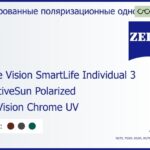 Тонированная поляризационная линза для очков Carl Zeiss Single Vision SmartLife Individual 3 1.5 AdaptiveSun Polarized DuraVision Chrome UV, рецептурная, Sph 8.00 — -8.00, Cyl 0.00 — 4.00
