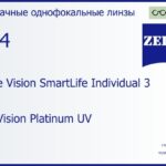 Линза для очков Carl Zeiss Single Vision SmartLife Individual 3 1.74 DuraVision Platinum UV, рецептурная, Sph 16.00 — -20.00, Cyl 0.00 — 6.00