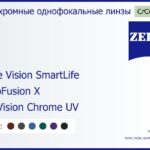 Фотохромная линза для очков Carl Zeiss Single Vision SmartLife 1.6 PhotoFusion X DuraVision Chrome UV, рецептурная, Sph 8.00 — -10.00, Cyl 0.00 — 6.00