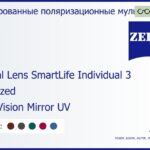 Тонированная поляризационная линза для очков с поддержкой аккомодации Carl Zeiss Digital Lens SmartLife Individual 3 1.5 Polarized DuraVision Mirror UV, рецептурная, Sph 5.00 — -8.00, Cyl 0.00 — 4.00