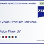 Линза для очков Carl Zeiss Single Vision DriveSafe Individual 1.5 DuraVision Mirror UV, рецептурная, Sph 6.00 — -6.00, Cyl 0.00 — 4.00