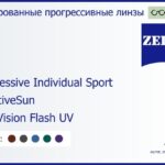 Тонированная прогрессивная линза для очков Carl Zeiss Progressive Individual Sport 1.6 AdaptiveSun DuraVision Flash UV, Sph 6.00 — -6.00, Cyl 0.00 — 6.00