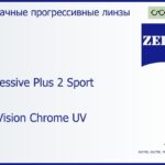 Прогрессивная линза для очков Carl Zeiss Progressive Plus 2 Sport 1.6 DuraVision Chrome UV, Sph 6.00 — -6.00, Cyl 0.00 — 6.00