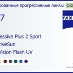 Тонированная прогрессивная линза для очков Carl Zeiss Progressive Plus 2 Sport 1.67 AdaptiveSun DuraVision Flash UV, Sph 6.00 — -6.00, Cyl 0.00 — 6.00