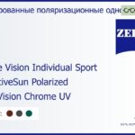 Тонированная поляризационная линза для очков Carl Zeiss Single Vision Individual Sport 1.5 AdaptiveSun Polarized DuraVision Chrome UV, рецептурная, Sph 5.00 — -5.00, Cyl 0.00 — 4.00