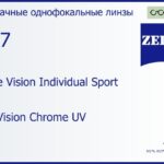 Линза для очков Carl Zeiss Single Vision Individual Sport 1.67 DuraVision Chrome UV, рецептурная, Sph 6.00 — -6.00, Cyl 0.00 — 6.00
