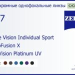 Фотохромная линза для очков Carl Zeiss Single Vision Individual Sport 1.67 PhotoFusion X DuraVision Platinum UV, рецептурная, Sph 6.00 — -6.00, Cyl 0.00 — 6.00