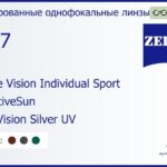 Тонированная линза для очков Carl Zeiss Single Vision Individual Sport 1.67 AdaptiveSun DuraVision Silver UV, рецептурная, Sph 6.00 — -6.00, Cyl 0.00 — 6.00