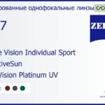 Тонированная линза для очков Carl Zeiss Single Vision Individual Sport 1.67 AdaptiveSun DuraVision Platinum UV, рецептурная, Sph 6.00 — -6.00, Cyl 0.00 — 6.00