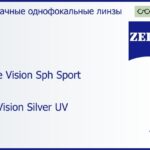 Линза для очков Carl Zeiss Single Vision Sph Sport 1.6 DuraVision Silver UV, рецептурная, Sph 6.00 — -6.00, Cyl 0.00 — 6.00