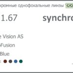 Фотохромная линза для очков Synchrony by Carl Zeiss Single Vision AS 1.67 AS PhotoFusion HMC Blue, рецептурная, Sph 8.00 — -15.00, Cyl 0.00 — 6.00