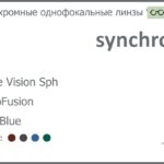 Фотохромная линза для очков Synchrony by Carl Zeiss Single Vision Sph 1.6 PhotoFusion HMC Blue, рецептурная, Sph 8.00 — -12.00, Cyl 0.00 — 6.00