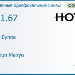 Линза для очков Hoya Nulux Eynoa 1.67 AS Hi-Vision Meiryo, Sph 6.00 — -10.00, Cyl 0.00 — 3.00