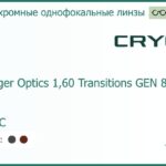 Линза для очков Cryol Younger Optics 1,60 Transitions GEN 8 SHMC Brown/Grey