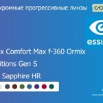 Фотохромная прогрессивная линза для очков Essilor Varilux Comfort Max f-360 Ormix 1.6 Transitions Gen S Crizal Sapphire HR, Sph 8.00 — -12.00, Cyl 0.00 — 6.00