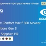 Фотохромная прогрессивная линза для очков из поликарбоната Essilor Varilux Comfort Max f-360 Airwear 1.59 Transitions Gen S Crizal Sapphire HR, Sph 6.00 — -10.00, Cyl 0.00 — 6.00